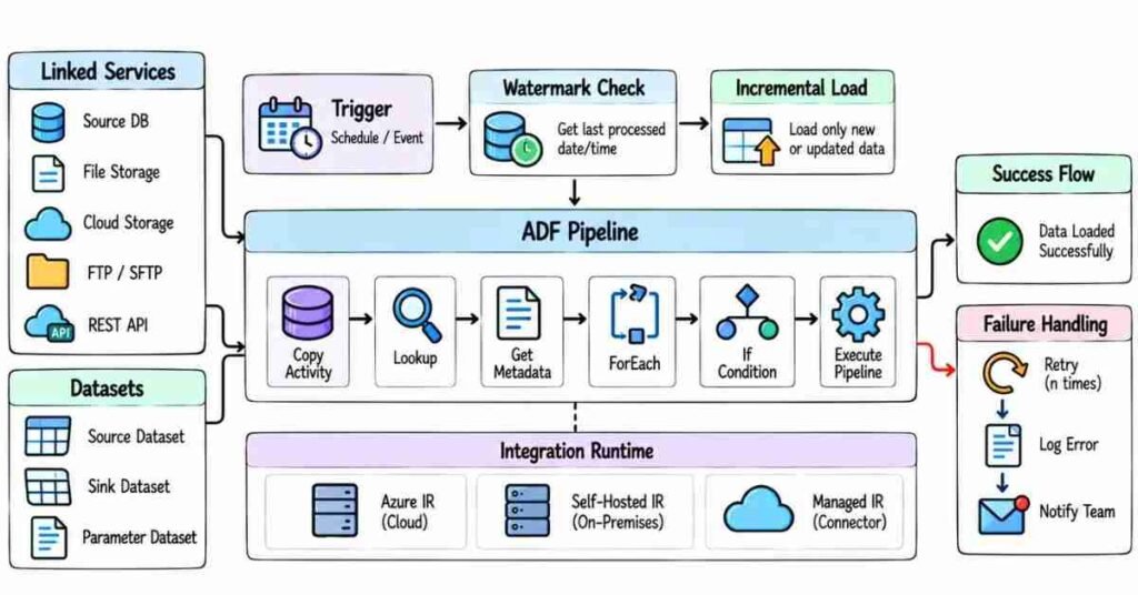 Azure Data Factory pipeline activities triggers and incremental loading | flm | frontlines edutech
