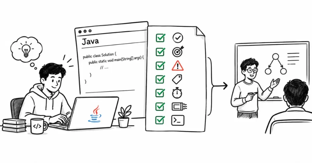 interview-ready coding solution checklist for java dsa