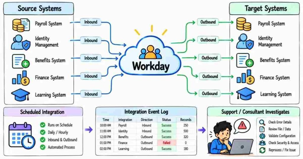 Workday integrations payroll identity benefits and functional support