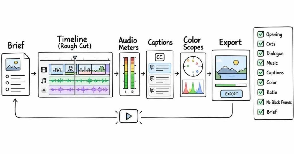Video editing practical test checklist and scenario workflow
