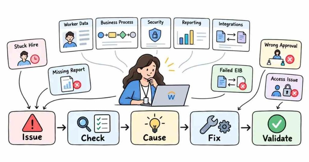 Workday interview scenario troubleshooting framework